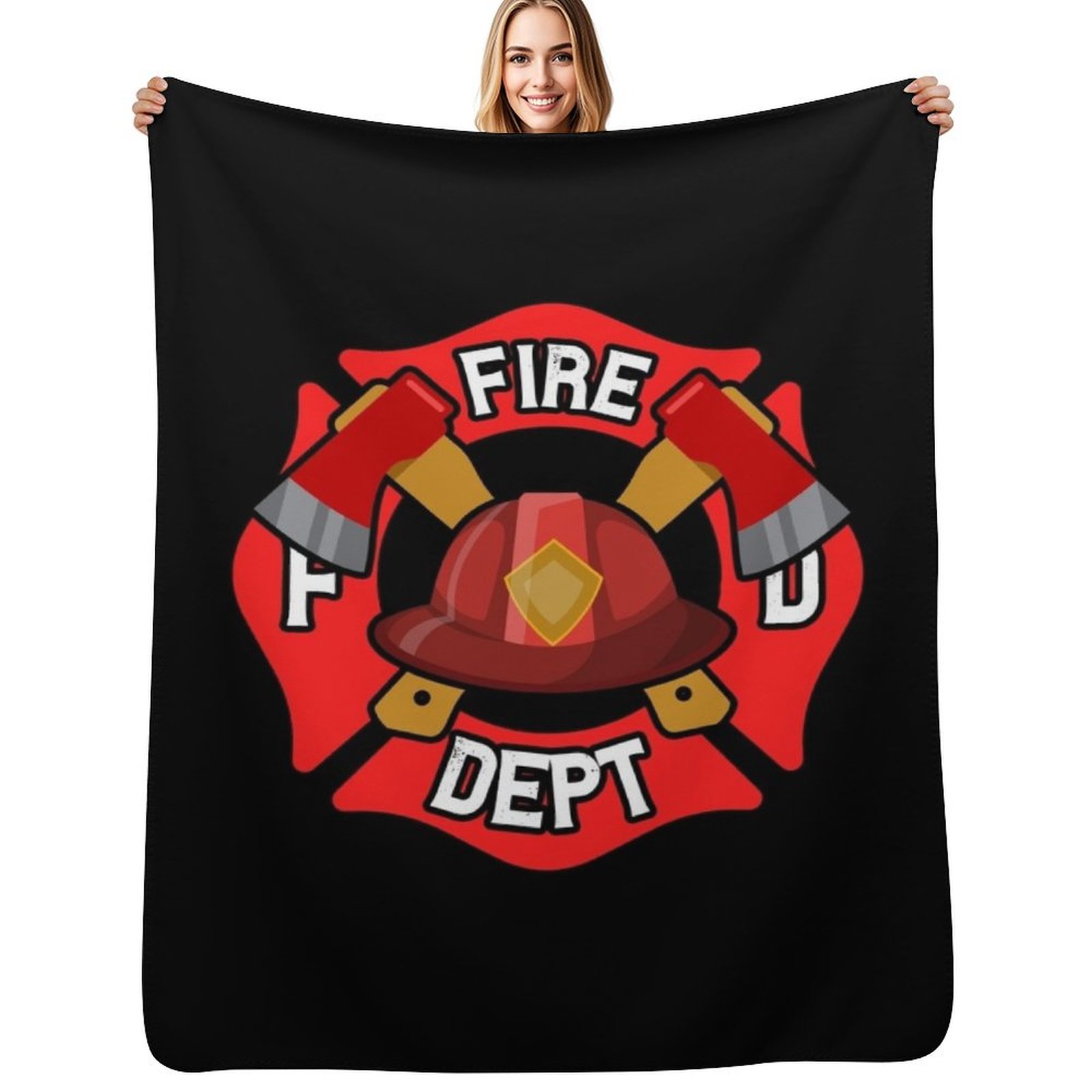 Luxury Bags In Usa - Fire Department Badge USA Throw Blanket