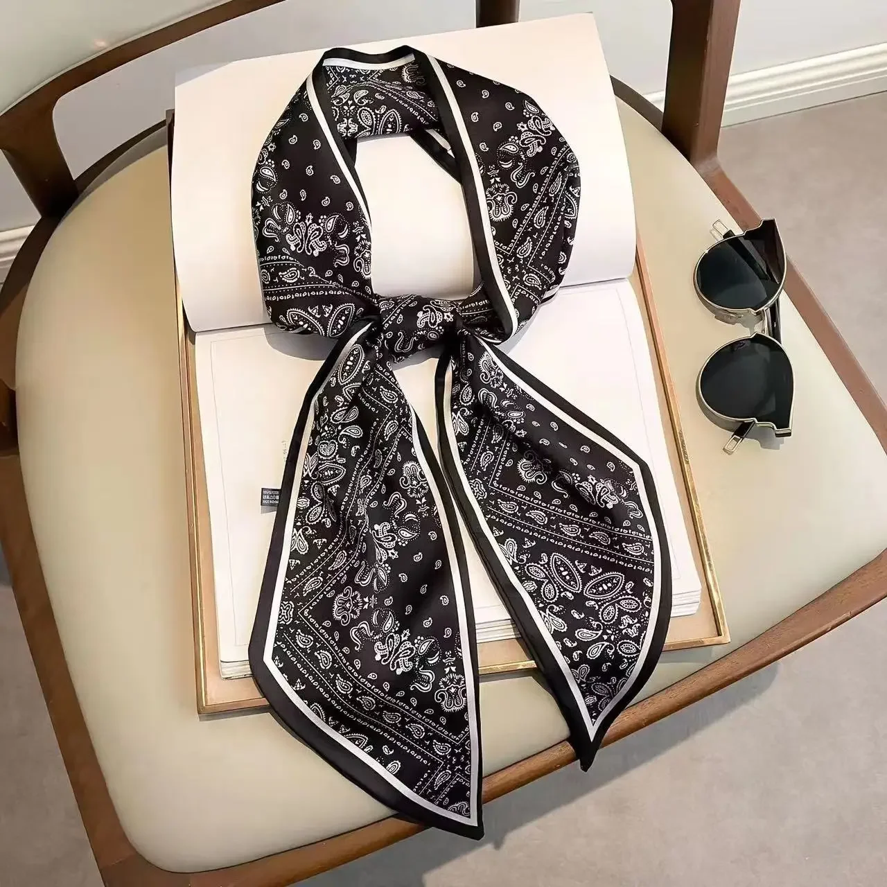 Luxury Bags Brands - Design Print Skinny Scarf Plaid Horse