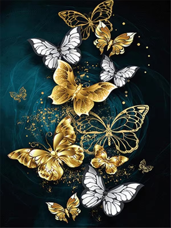 Luxury Bags Europe - DIY Golden Silver Butterfly Diamond Painting,