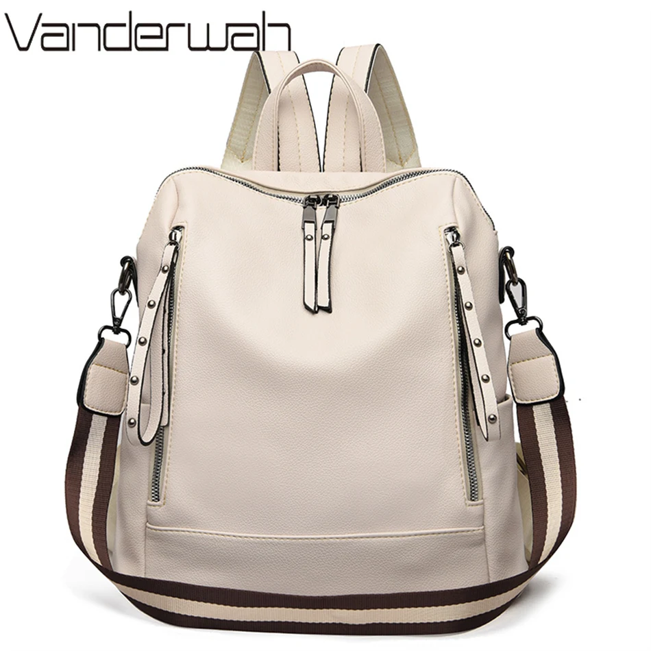 Luxury Tote Bags With Zipper - Brand Luxury Backpacks Soft Leather Waterproof