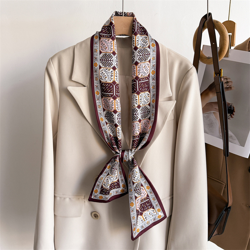 Luxury Bags China - 12*145cm Small New Double-Layer Silk Scarf