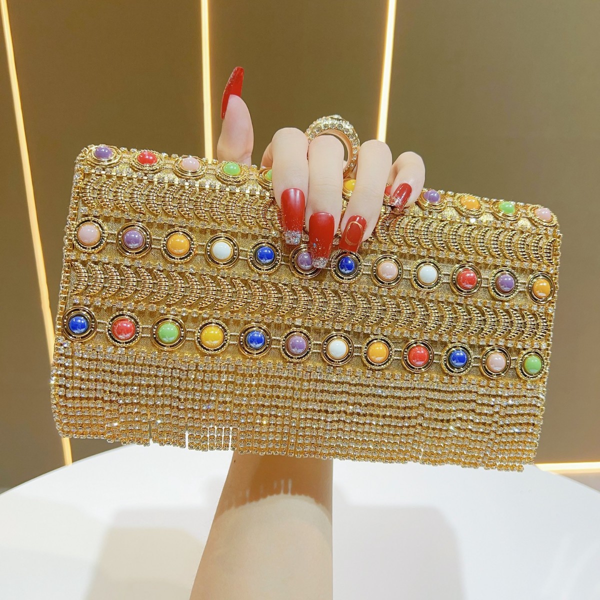 Luxury Rhinestone Tassel Gold  - Luxury Bags Europe recension och pris